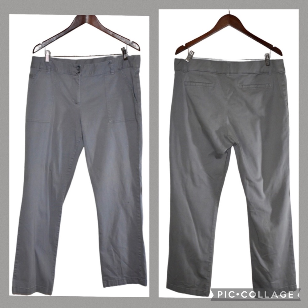 White stag gray straight legged pants plus size 14 comfy cargo style